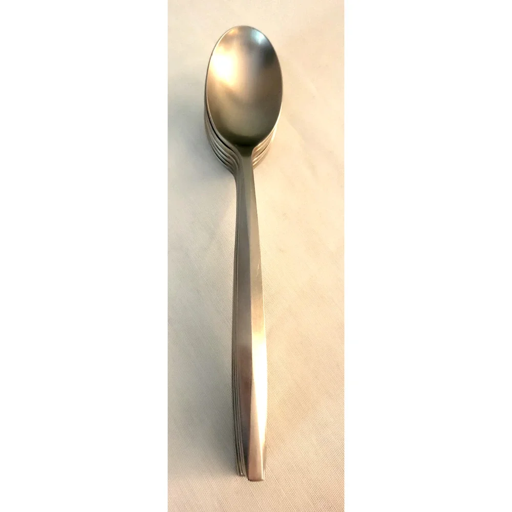 Lot of 7 Noritake HARMONY Stainless 18-8 Japan Silverware Dessert & Soup Spoon